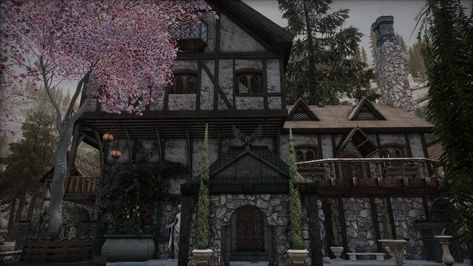 Magpie Manor at Skyrim Special Edition Nexus - Mods and Community Skyrim House, Skyrim Special Edition Mods, Skyrim Mods, For Sale Sign, Magpie, Skyrim, Tree House, Dream House, At Home