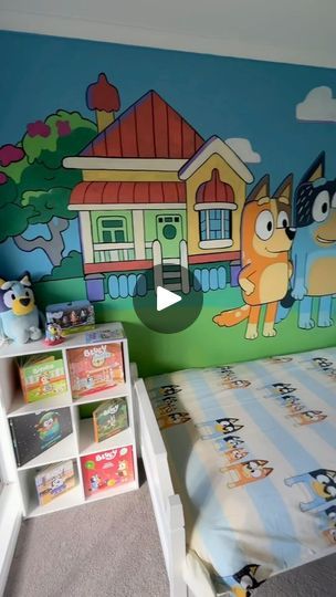 2.9K views · 64K reactions | If anyone wants to do a mural in their kids room! It's super easy with one of these! 

#parents #bluey #kidsroom #diy | Maggie Brennan | tattoomaggie · Original audio Bluey Room Theme, Bluey Theme Room, Bluey Themed Bedroom, Bluey Bedroom Ideas For Kids, Bluey Bedroom Boy, Bluey Room Ideas Girl, Bluey Room Ideas For Boys, Bluey Bedroom Girl, Toddler Room Boy