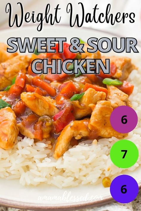 Low Points Weight Watchers, Sweet And Sour Chicken Recipe, Weight Watchers Casserole, Weight Watchers Meals Dinner, Sour Chicken Recipe, Weight Watchers Lunches, Low Fat Dinner, Weight Watchers Meal Plans, Weight Watchers Recipes Desserts