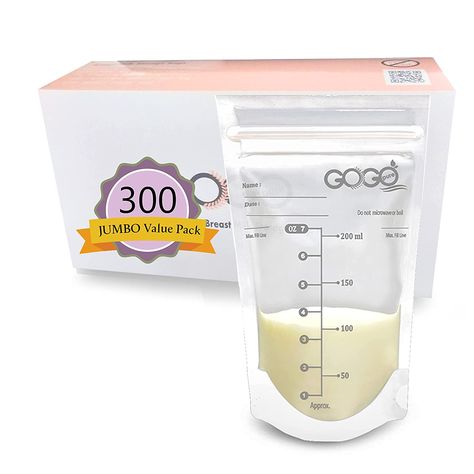 300 Count (5 Pack of 60 Bags) JUMBO Value Pack Breastmilk Storage Bags - 7 OZ, EACH PRE-STERILIZED By Gamma Ray, BPA Free, Leak Proof Double Zipper Seal, Self Standing, for Refrigeration and Freezing - Only at Amazon Breast Milk Storage Containers, Perlengkapan Bayi Diy, Storing Breastmilk, Freezer Storage Containers, Gamma Ray, Milk Storage Bags, Wipe Warmer, Breastmilk Storage Bags, Milk Storage