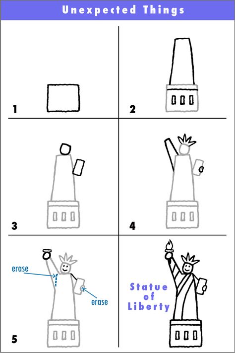 Here's a quick simple way to draw the Statue of Liberty.  The goal?  If someone looks at your drawing and says, "Hey...the Statue of Liberty!", then you have succeeded.   Often we tell ourself that... How To Draw The Statue Of Liberty, Social Studies Drawings, Simple Statue, Cc Drawing, Statue Of Liberty Drawing, Cc Cycle 3, Kindergarten Social Studies, Voyage New York, Patriotic Art