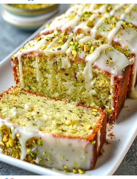 Pistachio Lemon Loaf, Pistachio Lemon Breakfast Bread, Pistachio Bread Recipe, Pistachio Loaf Cake, Recipes Tower, Pistachio Loaf, Optimal Recipes, Lemon Pistachio Cake, Pistachio Bread