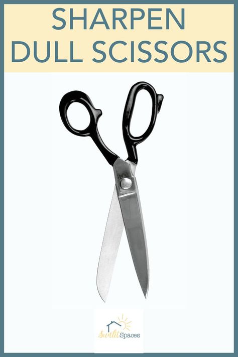 Sunlitspaces.com has awesome tips about how to sharpen dull scissors. Learn how to use a sharpening stone with our easy to follow steps. Save money by not having to buy new scissors. Always be ready to cut when you need. How To Sharpen Scissors, Pinking Shears, Sharpening Stone, Sharpeners, Permanent Marker, Home Maintenance, Diy Videos, Sewing Ideas, Always Be