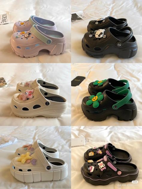 Crocks Shoes Outfit Women, Crocs Aesthetic Outfit, Crocs Pins, Nursing Crocs, Sandal Crocs, Stylish Shoes Heels, Croc Platforms, Platform Crocs, Casual Shoes Women Sneakers