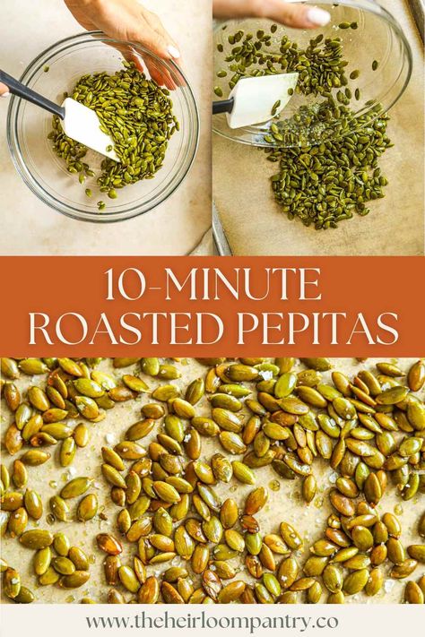 Roasted Pepitas Seeds, Toasting Pumpkin Seeds, Toasted Pumpkin Seeds Recipe, How To Roast Pumpkin Seeds In The Oven, Roasting Pumpkin Seeds Oven, Pepitas Recipes, Toasted Pepitas Recipe, Pumpkin Seeds Recipe Roasted, Seasoned Pumpkin Seeds