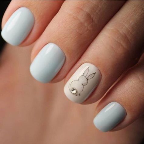 Bunny Nails, Easter Nail Designs, Easter Nail Art, Easter Nails, Cat Kuku, Accent Nails, Manicure E Pedicure, Summer Makeup, Cool Nail Art