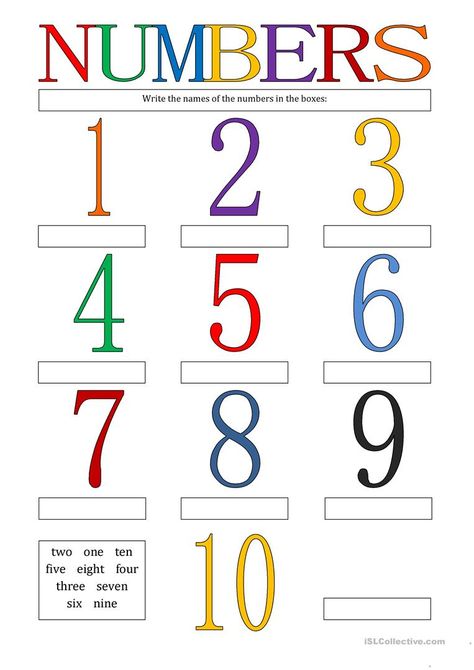 Number Words Worksheets, English Worksheet, 1st Grade Math Worksheets, Learning English For Kids, Preschool Writing, Kids Math Worksheets, Numbers Preschool, Math Printables, Number Words