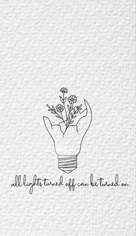 Flower Light Bulb Tattoo, Lightbulb Butterfly Tattoo, Fine Line Light Bulb Tattoo, Lightbulb Tattoo Ideas, Chronic Illness Tats, Small Lightbulb Tattoo, Not Everyone's Cup Of Tea Tattoo, Broken Lightbulb With Flowers, Mental Health Tatoos Design Simple