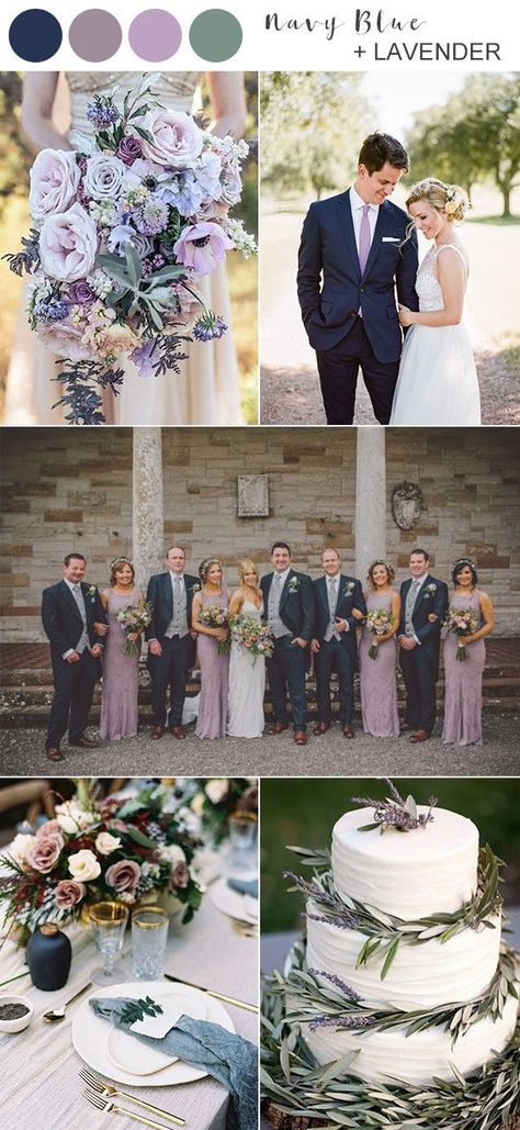 navy blue and lavender wedding color ideas Lavender Wedding Colors, Winter Wedding Color Palette, Wedding Color Palette Summer, Blue Winter Wedding, Wedding Color Combos, Wedding Color Ideas, Winter Wedding Colors, Lilac Wedding, Wedding Color Inspiration