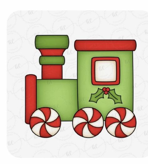 Christmas Train Clipart, Christmas Train Cookies Decorated, Christmas Train Cookies, Christmas Train Drawing, Christmas Clip Art Free, Cute Christmas Drawing Ideas, Train Cookies, Easy Christmas Drawings, Train Christmas