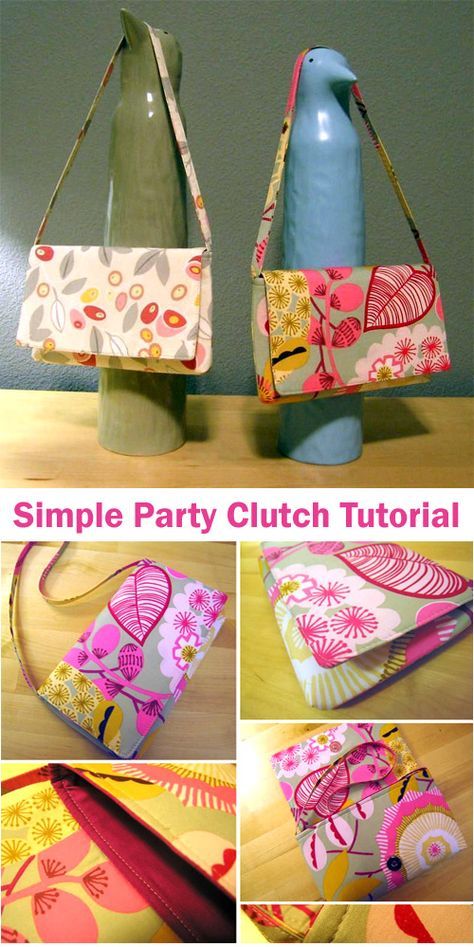 Diy Sewing Bags Simple, Sewing Clutch Bags, Clutch Bag Sewing Pattern, Clutch Pattern Sewing, Sewing Fat Quarter Projects, How To Make A Clutch Bag, Diy Purses And Bags Patterns, Simple Purse Patterns Free, Diy Purses And Bags