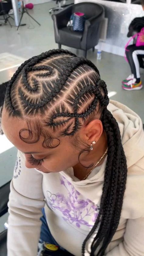 Heart Braids, Cornrows Braids For Black Women, Black Hair Wigs, Braided Hairstyles For Black Women Cornrows, Big Box Braids Hairstyles, Feed In Braids Hairstyles, African Hair Braiding Styles, Box Braids Hairstyles For Black Women, Cute Braided Hairstyles