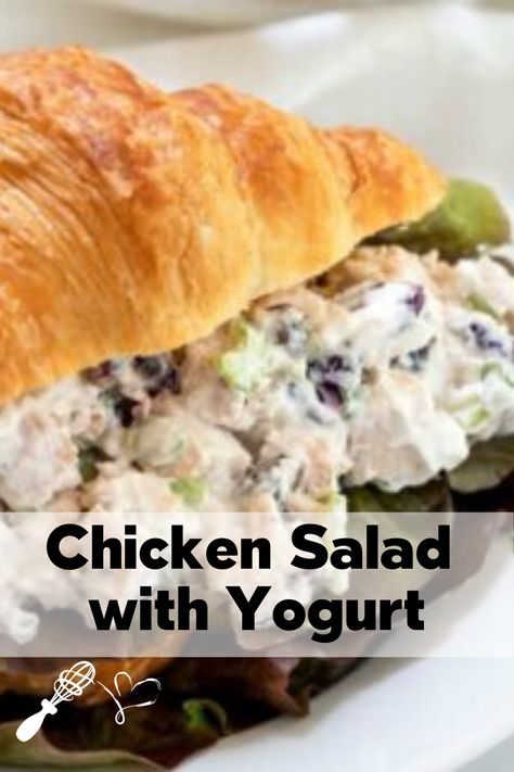 Chicken Salad Yogurt, Chicken Salad With Yogurt, Chicken Salad No Mayo, Mayo Chicken, Yogurt Chicken Salad, Rice Side, Yogurt Recipes, Leftover Chicken, Cheese Flavor