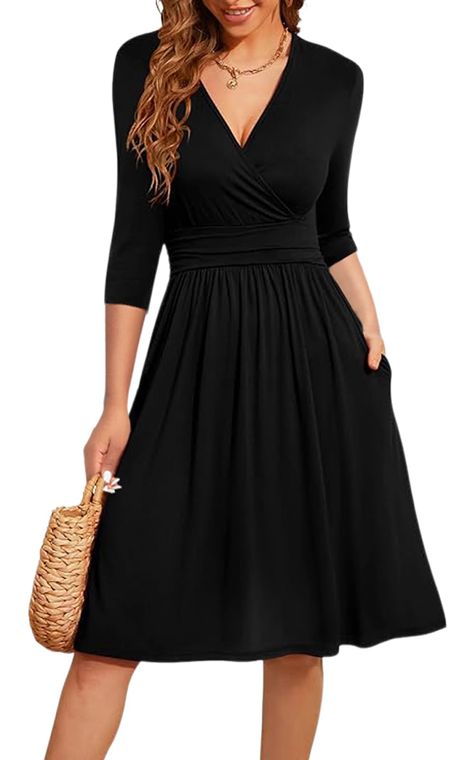 Formal Dresses For Winter Wedding Guest, Mid Length Dress With Boots, Dresses To Wear Under Graduation Gown, Dresses For Women Over 60, Everyday Dresses Casual, Skirt Making, Women's A Line Dresses, V Neck Cocktail Dress, Work Fits