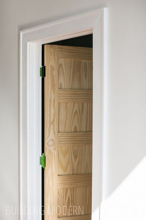 Another door/window casing idea - skews a little more traditional than craftsman. Still just flatstock material. This is something like 1x4 with 1x2 on the outside. Modern Door Casing, Modern Door Trim, Baseboard Styles, Interior Window Trim, Door Frame Molding, Modern Interior Door, Interior Door Trim, Baseboard Trim, House Trim