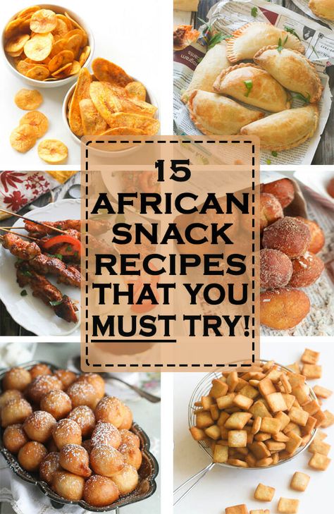 Most Popular African Snacks and appetizers you can easily make at home - Africa has a number of wonderful and scrumptious snacks derived from it's eclectic mix of Cultures and Traditions. African Snacks, Snacks And Appetizers, African Recipes Nigerian Food, Ghanaian Food, African Dessert, West African Food, Nigerian Recipes, Africa Food, African Cooking