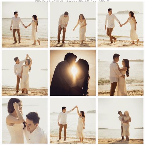 Prewedding Photoshoot Ideas Unique, Prewedding At Beach, Engagment Beach Photoshoot, Postweddingshoot Ideas, Prewedding Beach Photography, Prewedding Beach Ideas, Prewedding Ideas Outdoor Casual, Beach Prewedding Photography, Prewedding Photography Beach