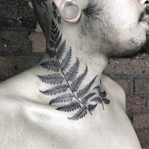 Plant Tattoos, Fern Tattoo, Traditional Tattoo Designs, Throat Tattoo, Nature Leaves, Plant Tattoo, Fern Leaves, Elephant Tattoo, Book Tattoo