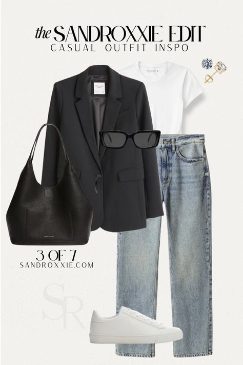 Minimalism Style Outfits, Autm Outfit, Snappy Casual Outfits, Work Outfit Teacher, Fall Outfit Work, Jeans And Blazer Outfit, Minimal Fall Outfit, Simple Style Outfits Minimal Classic, Blazer And Jeans Outfit