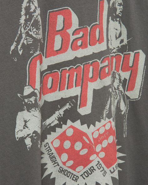 Harley Apparel, Vintage Rock Tees, Vintage Street Style, Bad Company, Western Graphic Tees, Vintage Band Tees, Christian Quotes God, Music Collection, Rock Tees