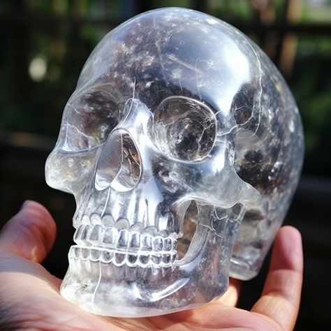 fiuorite skull quartz #crystal #skull Skull Study, Skull Reference, Crystal Skulls, Crystal Aesthetic, Bongos, Nancy Drew, Crystal Skull, Clear Quartz Crystal, Crystals Minerals