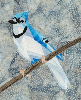 silver linings quilting pattern wee blue jay Vogel Quilt, Bird Quilt Blocks, Paper Pieced Quilt Patterns, Paper Pieced Quilt, Silver Linings, Bird Quilt, Landscape Quilts, Animal Quilts, Animal Patterns