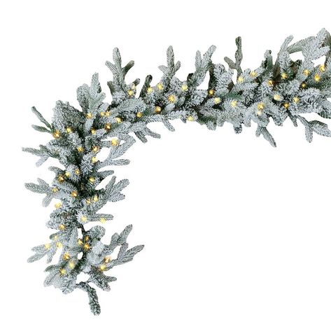 Flocked Christmas Garland, Frosted Christmas Garland, Snow Garland, Garland For Fireplace, Pre Lit Christmas Garland, Battery Operated Garland, Garland With Lights, Flocked Garland, Stairs Railing