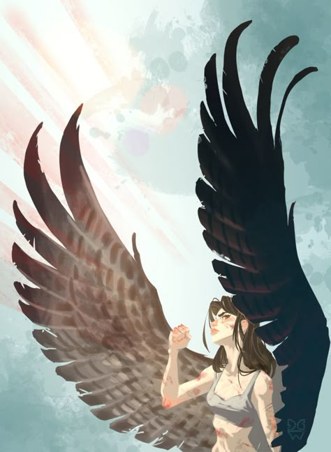 People With Wings Art, Human Wings, Winged People, Winged Girl, Bird People, Bird Girl, Wings Drawing, Internet Art, Ange Demon