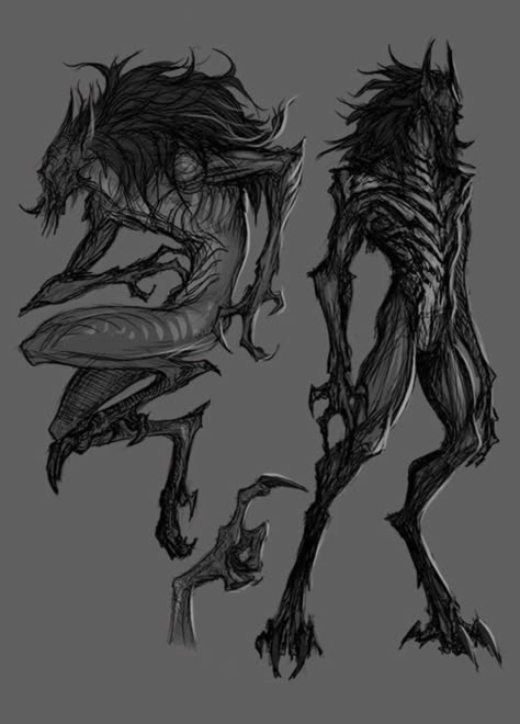 Corrupted Monster Art, Creature Concept Art Monsters Horror, Void Monster Concept Art, Vampire Monster Design, Monster Aesthetic Creature, Horror Monsters Concept Art, Horror Creature Concept Art, Void Entity, Alien Oc Design