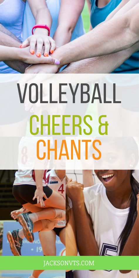 Volleyball Cheers & Chants for Club Volleyball Players Good Volleyball Chants, Ace Volleyball Cheers, Volley Ball Cheers, Good Volleyball Cheers, Volleyball Chants For Ace, Volleyball Kill Cheers, Fun Volleyball Drills Team Building, Volley Ball Chants, Volleyball Bonding Ideas