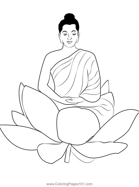 Blessed Budhha Purnima Coloring Page Buddha Coloring Pages, Coloring Pages Free Printable, Art Drawings Sketches Creative, Art Drawings Sketches, Pencil Drawing, Free Kids, Printable Coloring Pages, Printable Coloring, Coloring Pages For Kids