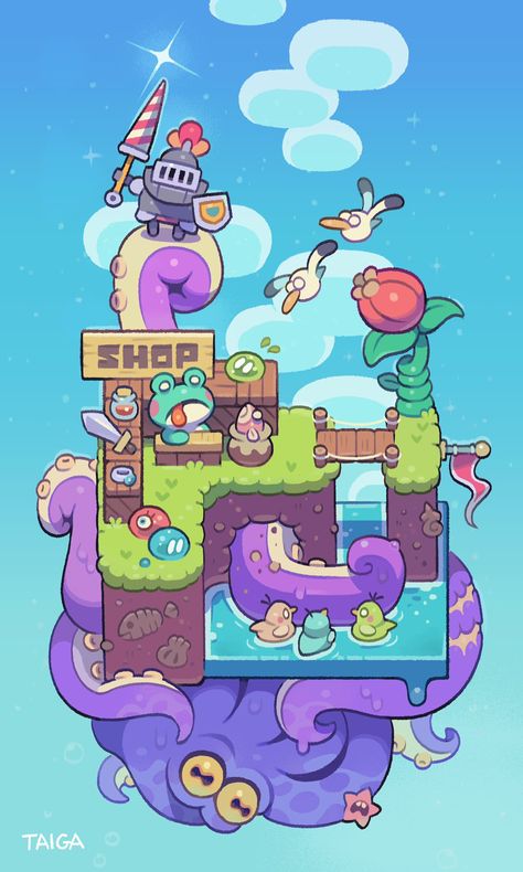 Idle Game, 2d Game Art, Isometric Art, Pixel Art Games, Game Concept Art, Cute Games, Game Inspiration, Cartoon Games, Cartoon Character Design