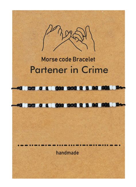 Friendship Bracelets Morse Code, Friend Morse Code Bracelet, Beaded Bracelets Morse Code, Matching Best Friend Bracelets Diy, Friendship Beaded Bracelet Ideas, Best Friend Morse Code Bracelet, Themed Bracelet Ideas, Morsecode Bracelets Diy, Diy Best Friend Bracelets