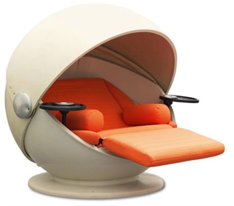 Sleep Box, Glass Waterfall, Pod Chair, 70s Interior, Ball Chair, Ergonomic Desk, Mid Century Architecture, Wardrobe Furniture, Mid Century Kitchen