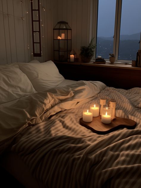 #cozyhome #bedroomdecorideas #bedroomgoals #homedesign #selfcare #moodboard #januarchallenge Winter Bedroom Ideas Cozy, Nighttime Room Aesthetic, Comfy Bed Aesthetic Dark, Happy Home Aesthetic, Cozy Love Aesthetic, Cozy Bedroom At Night, Him And Her Bedroom Ideas, Bedroom At Night Aesthetic, Nighttime Aesthetic Bedroom