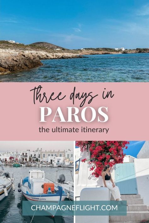 The Perfect Itinerary for 3 Days in Paros, Greece - Champagne Flight Paros Beaches, Places To Visit In Greece, Islands In Greece, Greek Islands Vacation, Greek Island Hopping, Greek Vacation, Greece Itinerary, Paros Island, Paros Greece