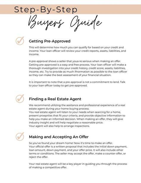 Homebuyers Guide Real Estate Template, Canva, Real Estate Marketing, Real Estate, Realtor, Buyer Handbook, Home Buyer - Etsy Buyer And Seller Guides, Real Estate Buyer Consultation, Buyer Guide Real Estate, Seller Guide Real Estate, Real Estate Buyers Packet, Buyer Questionnaire Real Estate, Home Buyers Guide, Buyers Guide Real Estate, First Time Home Buyer Checklist To Buy