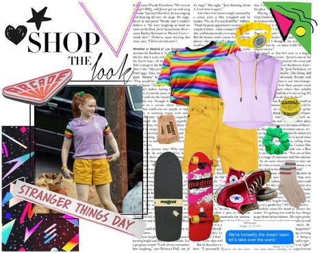 Max Mayfield Pajamas, Max Mayfield Outfit Inspiration, Max Mayfield Outfit, Outfit Ideas For High School, Yeri Mua, Newspaper Background, Stranger Things Outfit, Mall Outfit, Stranger Things Max