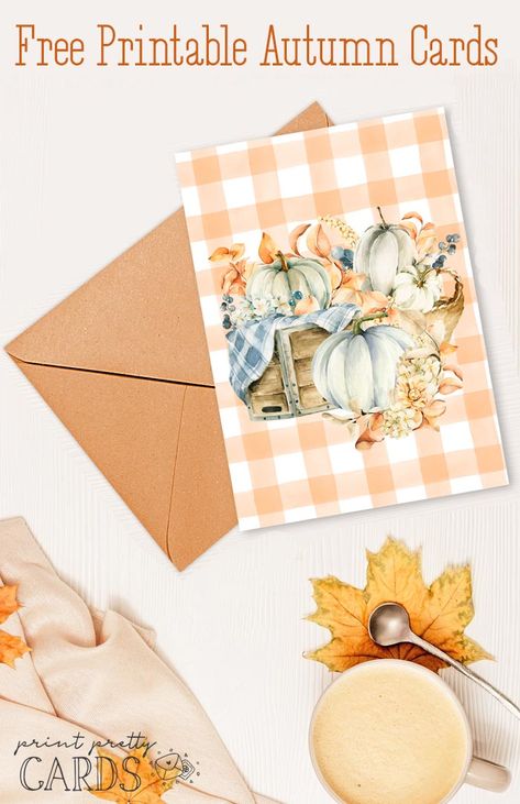 Fall Bucket List Printable, Thanksgiving Cards Printable, Free Fall Printables, Fall Greeting Cards, Free Printable Cards, Fall Printables, Thanksgiving Printables, Printable Greeting Cards, Vintage Fall