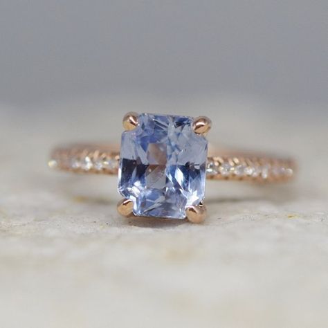 Pale Sapphire Engagement Ring, Grey Sapphire Engagement Ring, Senior Ring, Blue Green Sapphire Ring, Rose Gold Diamond Band, Light Blue Sapphire, Rock Queen, Blue Sapphire Engagement Ring, Green Sapphire Ring