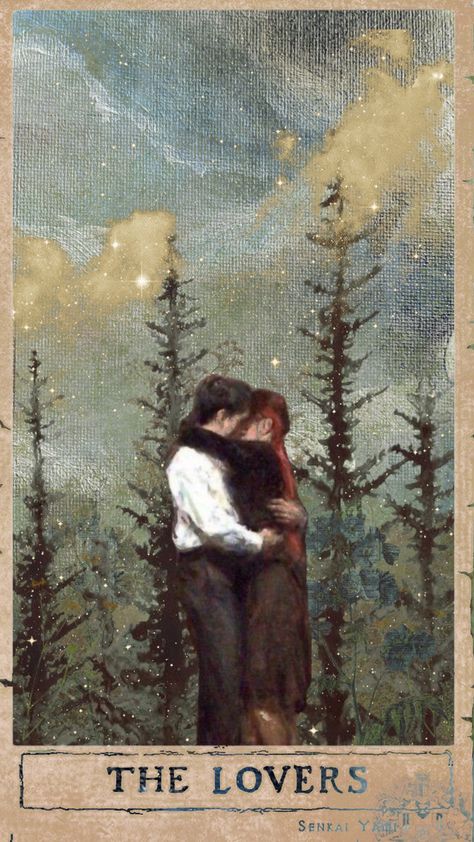 The Lovers #vintage #stars #forest #green #sky #romantic #aesthetic #painting #art #love Stargazing Date, Romance Couple, Forest Drawing, The Lovers Tarot, Vintage Stars, Romantic Themes, Love Wallpapers Romantic, Star Illustration, Star Crossed Lovers