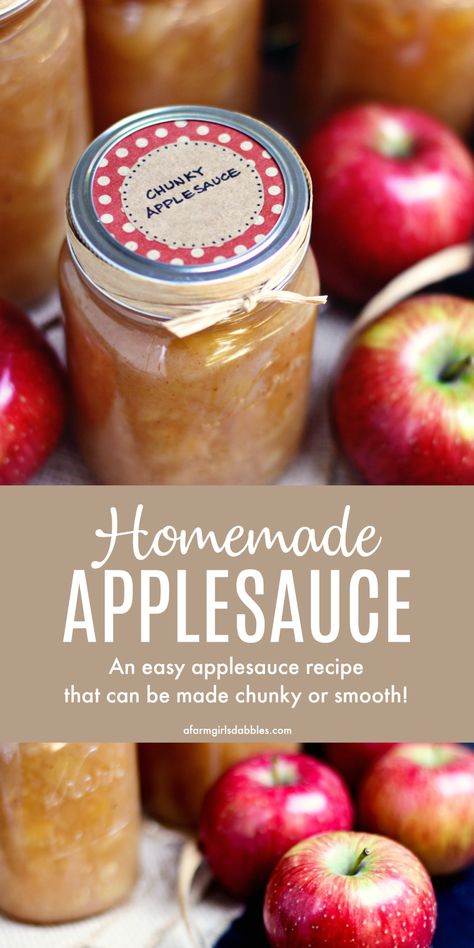 Applesauce Recipes Canning, Chunky Applesauce, Applesauce Recipes, Apple Recipes Easy Healthy, Easy Applesauce, Gluten Free Apple Recipes, Homemade Applesauce Recipes, Autumn Treats, Apple Recipes Healthy