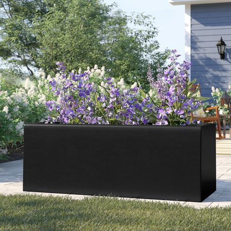 Barclay Rectangle Fiberglass Planter Box & Reviews | AllModern Rectangular Planter Box, Plastic Planter Boxes, Rectangle Planters, Corten Steel Planters, Cedar Planters, Fiberglass Planters, Rectangular Planters, Steel Planters, Wood Planters