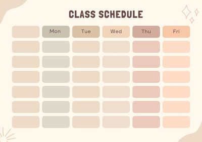 Brown and Green Illustrative Study Schedule - Templates by Canva Weekly Class Schedule Template, Summer Camp Schedule, School Schedule Printable, Camp Schedule, Study Schedule Template, Schedule Templates Aesthetic, Class Schedule Template, Schedule Printable, Schedule Templates