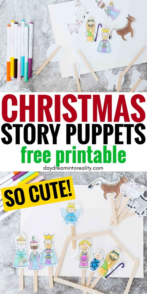 Story Puppets, Printable Puppets, Christmas Church Crafts, Childrens Ministry Christmas, Christmas Stories For Kids, Christmas Activities For Toddlers, Christmas Sunday School, Jesus Crafts, Christmas Lesson