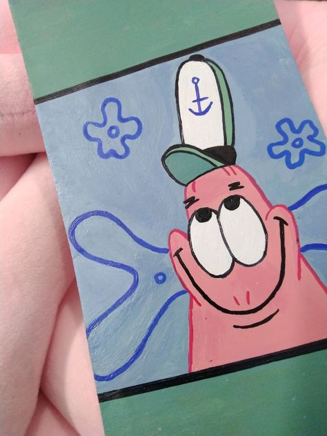 Patrick Star Painting Canvas, Cross Drawing, Markers Drawing Ideas, Pink Drawing, Art Eras, Disney Drawings Sketches, Canvas Drawing, Meaningful Drawings, Painting Canvases