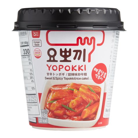 Food And Drink Enjoy authentic Korean food at home with this instant topokki. Traditionally made with chewy stir-fried rice cakes tossed in a savory and spicy tomato sauce, this version features an added touch of sweetness for an extra-flavorful bite. Also could be used for food,savories,instant food,topokki,teokbokki,korea,korean. By Cost Plus World Market.606791 Korean Food At Home, Authentic Korean Food, Korean Sweets, Koreansk Mat, Naengmyeon, Korean Drinks, Korean Snacks, Organic Snacks, Spicy Tomato Sauce