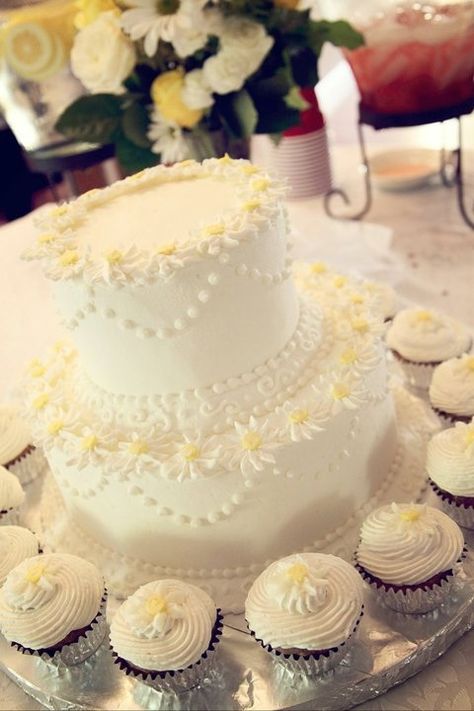 daisy anniversary cake 50 Anniversary Cake, Daisy Wedding Cake Ideas, Daisy Anniversary Cake, Real Daisy Cake, Gerber Daisy Wedding Cake, Chocolate Cake With Daisies, Apricot Wedding, Daisy Cake, 50 Anniversary