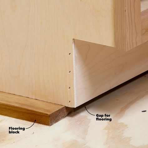 How to Install Cabinets Like a Pro — The Family Handyman Cabinets Installation Tools, Cabinet Installation Diy, How To Install Kitchen Island, Install Cabinets, Kitchen Cabinet Plans, Installing Kitchen Cabinets, Traditional Kitchen Cabinets, Cabinet Installation, Building Kitchen Cabinets