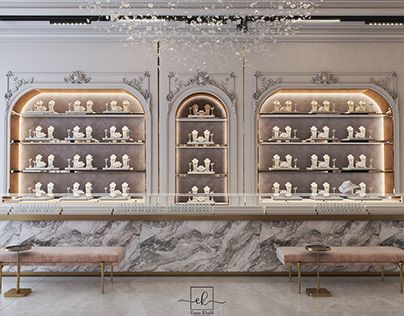 Luxury Jewellery Shop Interior Design, Jewellery Wall Display, Jewellery Showroom Interiors Jewelry Shop, Jewellery Showroom Interiors, Interior Design New Classic, Jewelry Shop Interior Design, Jewellery Shop Interior Design, Jewelry Store Interior Design, Jewelry Shop Window